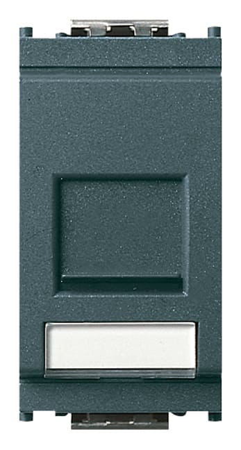 VIMAR - Presa RJ45 Grigio Netsafe Cat5E UTP - Connettore Non Schermato, Cablaggio Universale T568A/B, 8 Contatti, Morsetti Ad Incisione D'Isolante 16358.8