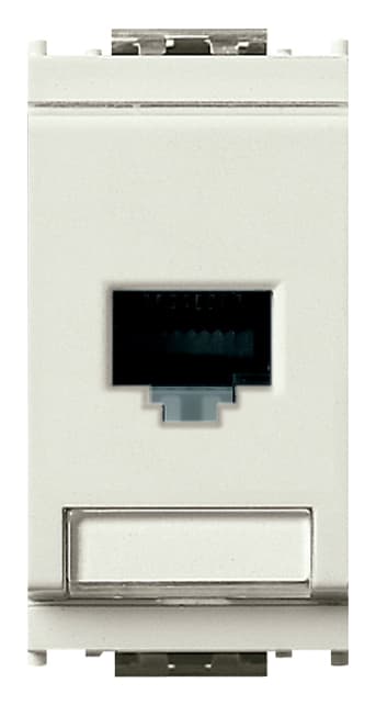 VIMAR - Presa RJ45 Netsafe Cat5E UTP Bianco - Connettore Universale T568A/B, 8 Contatti, Morsetti Ad Incisione D'Isolante 16359.11.B
