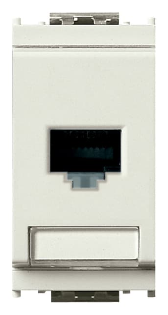 VIMAR - Presa Rj45 Netsafe Cat6 Utp 110 Bianco - Connettore Universale T568A/B, 8 Contatti, Morsetti Ad Incisione D'Isolante Compatibile 16359.6.B
