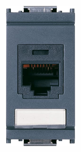 VIMAR - Presa RJ45 Panduit Cat5e UTP grigio con connettore mini-com, non schermata, cablaggio T568A/B, 8 contatti, morsetti ad incisione d'isolante.