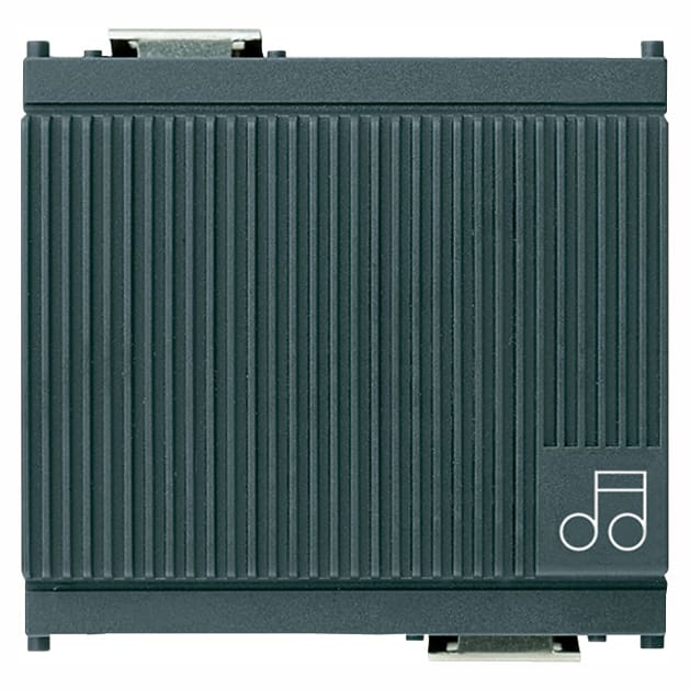 VIMAR - Suoneria Elettronica 3 Sequenze 12V Grigio - Sonore Tritonale Bitonale Ronzatore Regolabili Volume Alimentazione 12V 50-60 Hz D.C. Selv 2 Moduli 16420