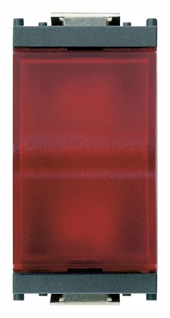 VIMAR - Spia Prismatica Diffusore Rosso Grigio per Lampada Siluro Ø 6,3X28 mm o Ø 7X31 mm