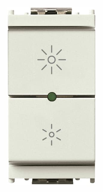 VIMAR - Dimmer universale 230V bianco, taglio di fase, per lampade 40-400W, LED 3-200W, comando ON/OFF, regolazione intensità, non per Isoset. 16559.1.B