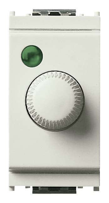 VIMAR - Dimmer 230V 100-500W Push Bianco Lampade Ad Incandescenza Deviatore Potenziometro Rotativo Individuazione Al Buio 16563.B