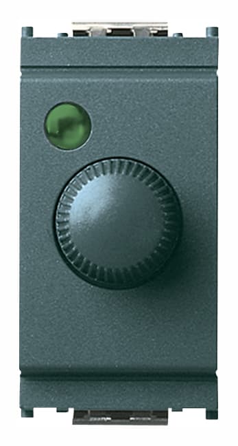 VIMAR - Dimmer 230V 100-500W Grigio per Lampade Ad Incandescenza con Deviatore Push-Push e Regolazione Potenziometro