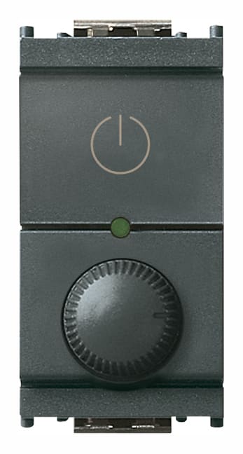 VIMAR - Dimmer universale 230V grigio, per lampade 40-400W, LED 3-200W, con potenziometro rotativo, comando ON/OFF, non per contenitori Isoset. 16603.1