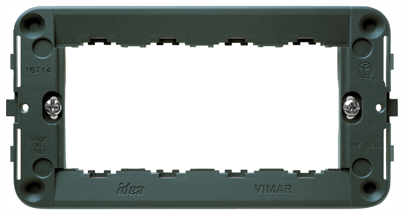 VIMAR - Supporto 4 Moduli con Viti per Scatole 4 Moduli Grigio