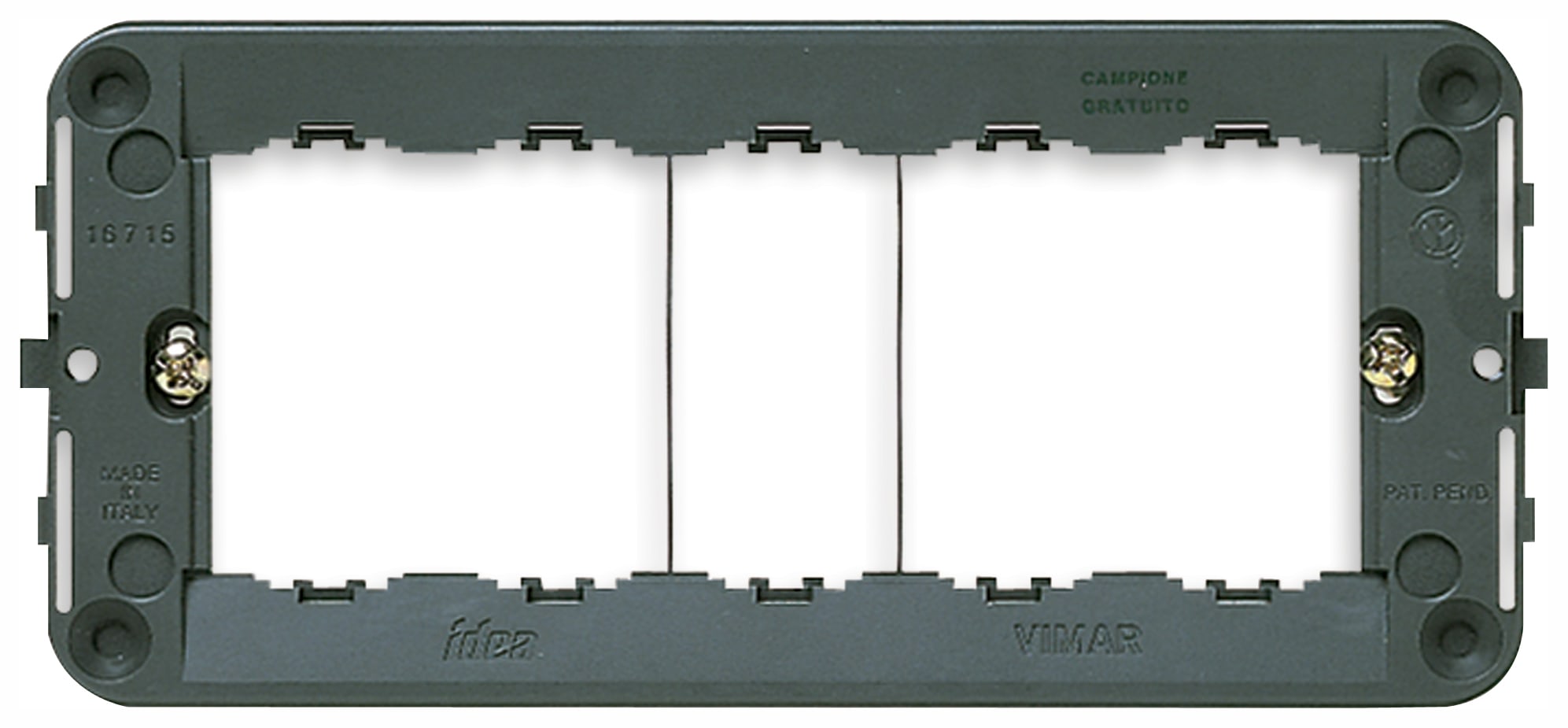 VIMAR - Supporto 5 Moduli con Viti per Scatole Grigie