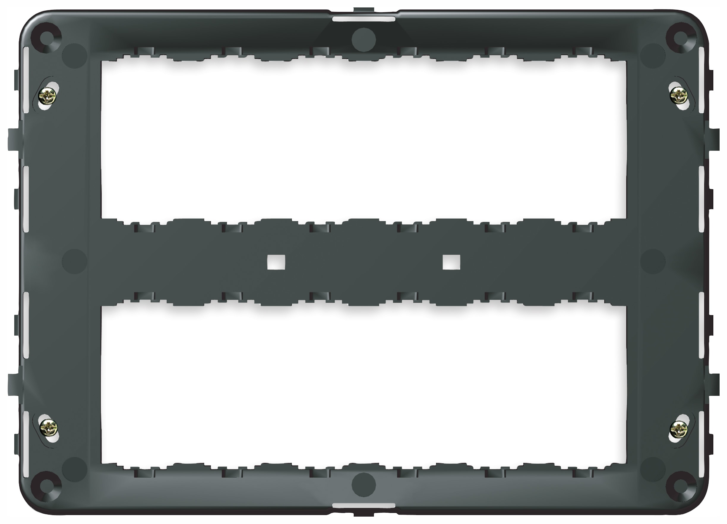 VIMAR - Supporto 12 Moduli con Viti per Scatole Da Incasso e Parete Grigio 16718