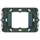 VIMAR - Supporto 2 Moduli Fronte Liscio Senza Viti Grigio per Scatole 3 Moduli o 56x56 mm