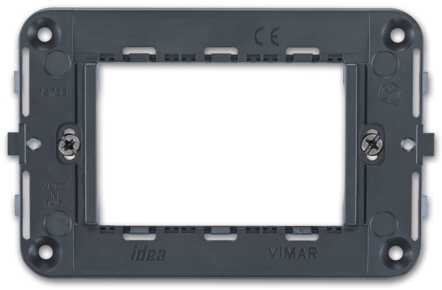 VIMAR - Supporto 3 Moduli Arké Idea Grigio con Viti per Apparecchi e Placche.