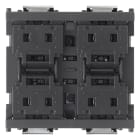 VIMAR - Comando 4 Pulsanti KNX Grigio - Apparecchio Indipendente Standard KNX, Individuazione al Buio, Completamento con Mezzi Tasti - 2 Moduli