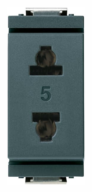 VIMAR - Presa Standard Euroamericano Grigio Spinotti Paralleli Allineati Ø4,8Mm 15A 250V