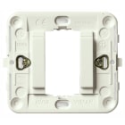 VIMAR - Supporto 1 Modulo Fronte Liscio Con Griffe Bianco Per Scatole Da Incasso Rotonde Ø 60 Mm Da Parete 09971