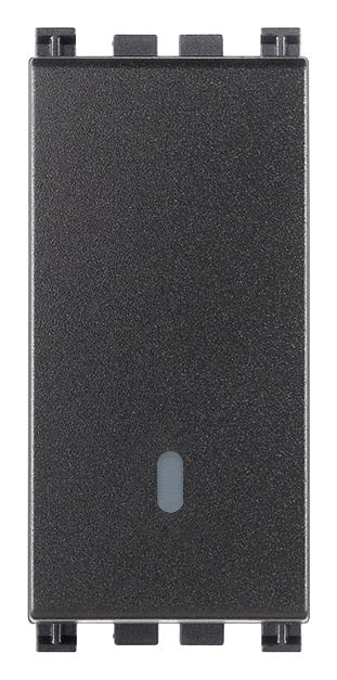 VIMAR - Deviatore 1P 16Ax Grigio Antibatterico Illuminabile Tasto Sostituibile 250V~ 200W Iec 60669-1:2017