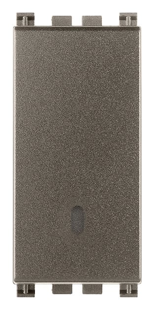 VIMAR - Deviatore 1P 16Ax Metal Illuminabile Tasto Sostituibile 250 V~ Max 200 W Lampade Alimentatore Integrato 19005.M