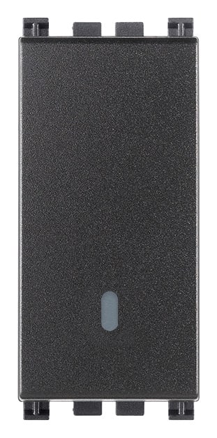 VIMAR - Deviatore 1P 16Ax Grigio Illuminabile Tasto Sostituibile 250 V~ Max 200 W Per Lampade Con Alimentatore Integrato 19005