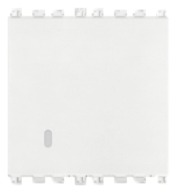 VIMAR - Devaitore 1P 20Ax 2M Bianco Illuminabile Tasto Sostituibile 2 Moduli Max 250 W Per Lampade Con Alimentatore Integrato 19006.2.B