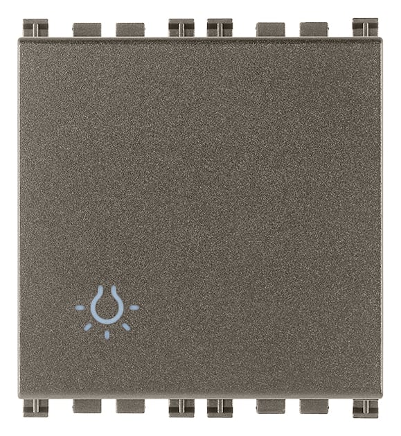 VIMAR - PULSANTE 1P NO 10A 2M LUCE METAL 19008.2.L.M