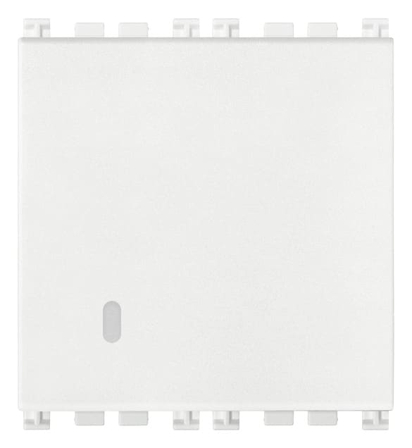 VIMAR - Invertitore 1P 16Ax 2M Bianco Illuminabile Tasto Sostituibile 250 V~ 2 Moduli 200 W Per Lampade Con Alimentatore Integrato 19013.2.B