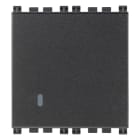 VIMAR - Invertitore 1P 16Ax 2M Grigio Illuminabile Tasto Sostituibile 250 V~ 2 Moduli 200 W Lampade Alimentatore Integrato