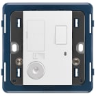VIMAR - Unità di connessione 13A 250V con interruttore 2P, spia luminosa, uscita cavo, fusibile, supporto per scatole BS, da completare con placca 3 moduli, bianco.