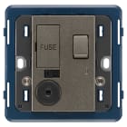 VIMAR - Unità di Connessione 13A Interruttore Spia Metal Uscita Cavo Fusibile Supporto Installazione Placca 3 Moduli