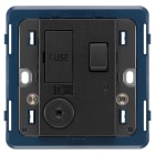 VIMAR - Unità di connessione 13A 250V con interruttore 2P, spia luminosa, uscita cavo, fusibile, supporto per scatole BS, da completare con placca 3 moduli, grigio. 19049.L