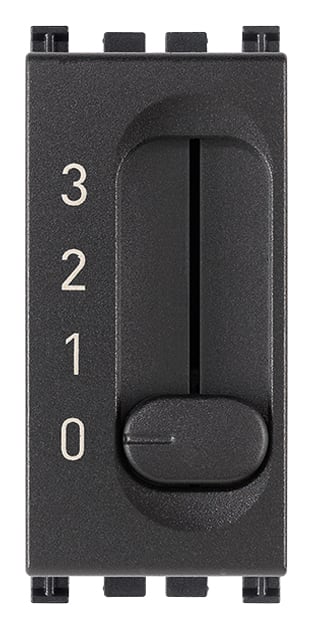 VIMAR - Commutatore a Slitta 1P 6(2)A Grigio - 250V~ 4 Posizioni per Regolazione Velocità Ventil-Convettori 19095