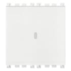 VIMAR - Invertitore 1P 16Ax Assiale Bianco Illuminabile Tasto Sostituibile 250V~ 2 Moduli Max 200W Lampade Alimentatore Integrato 19113.2.B