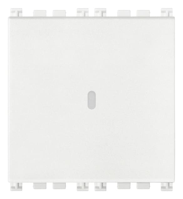 VIMAR - Invertitore 1P 16Ax Assiale Bianco Illuminabile Tasto Sostituibile 250V~ 2 Moduli Max 200W Lampade Alimentatore Integrato