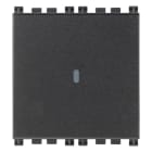 VIMAR - Invertitore 1P 16Ax Assiale Grigio - 250 V~ Illuminabile, Tasto Sostituibile, 2 Moduli, Max 200 W Per Lampade Con Alimentatore Integrato