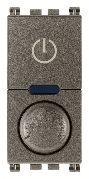 VIMAR - Dimmer universale 230V 50Hz per lampade incandescenza, CFL, LED, con potenziometro rotativo, funzione master, comando ON/OFF, non per Isoset.