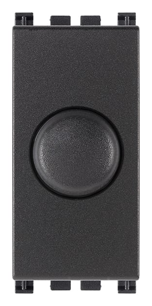 VIMAR - Dimmer 230V 100-500W Grigio per Lampade Ad Incandescenza con Deviatore Push-Push e Regolazione Potenziometro Rotativo, Individuazione Al Buio