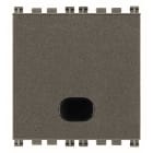 VIMAR - Pulsante set/reset metal per emergenza, individuazione al buio, 2 uscite relè NO 5A 250V, alimentazione 12V~ 50-60Hz o 12-24V d.c., 2 moduli.