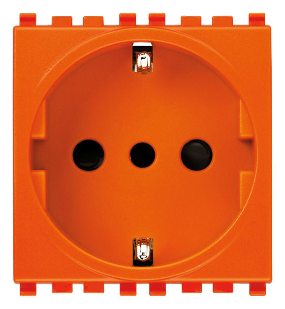 VIMAR - Presa Sicury Arancione 2P+T 16A 250V~ Standard Italiano Tipo P30 - 2 Moduli