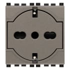 VIMAR - PRESA 2P+T P40 UNIVERSALE A FILO METAL 19211.M