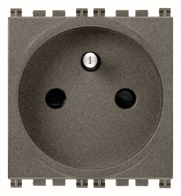 VIMAR - PRESA SICURY 2P+T 16A FRANCESE METAL 19212.M