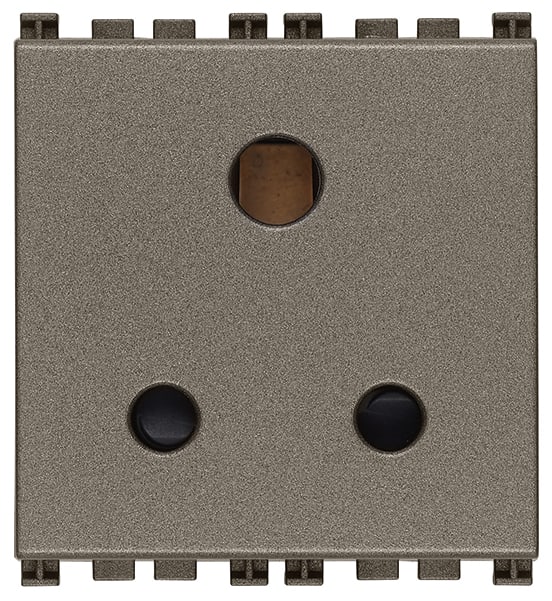 VIMAR - PRESA SICURY 2P+T 5A INGLESE METAL 19214.M