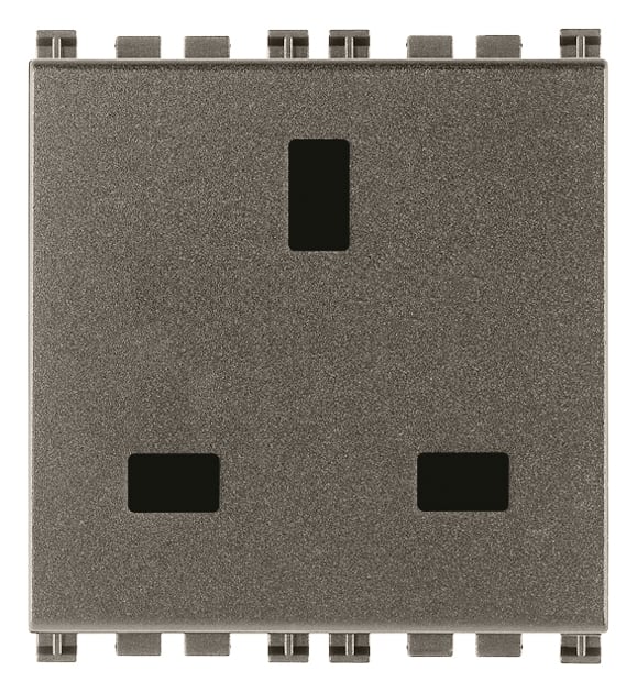 VIMAR - PRESA 2P+T 13A INGLESE METAL 19219.M