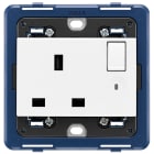 VIMAR - PRESA 2P+T 13A INGLESE INTER+SPIA BIANCO 19221.L.B