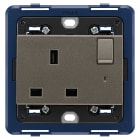 VIMAR - PRESA 2P+T 13A INGLESE INTER+SPIA METAL 19221.L.M