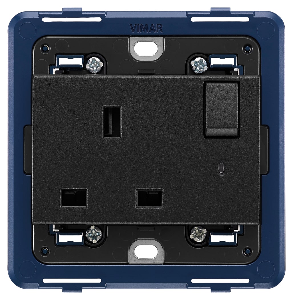 VIMAR - PRESA 2P+T 13A INGLESE INTER+SPIA GRIGIO 19221.L