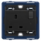 VIMAR - PRESA 2P+T 13A INGLESE INTER+SPIA GRIGIO 19221.L