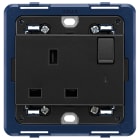 VIMAR - PRESA 2P+T 13A INGLESE INTERR. GRIGIO 19221