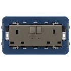 VIMAR - 2 PRESE 2P+T 13A INGLESE INT+SPIA METAL