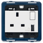 VIMAR - PRESA 2P+T 13A BS+INT.ROSSO+USB A BIANCO 19223.A.B