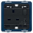 VIMAR - PRESA 2P+T 13A BS+INT.ROSSO+USB A GRIGIO