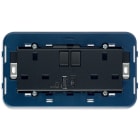 VIMAR - 2PRESE 2P+T13ABS+INT.ROSSO+USBA+C GRIGIO 19224.AC