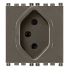 VIMAR - Presa Sicury 2P+T 10A Svizzero 13 Metal - Standard Tipo 13, 250 V~, 2 Moduli 19226.M